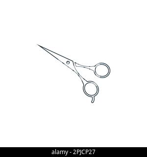 Eléments de modèle de conception d'icône en forme de ciseaux Illustration de Vecteur