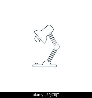 Éléments du modèle de conception d'icône de lampe de bureau Illustration de Vecteur