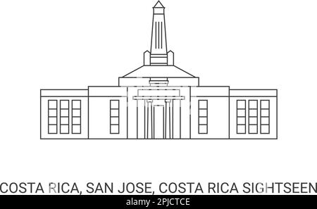 Costa Rica, San Jose, Costa Rica Sightseen Voyage repère illustration vecteur Illustration de Vecteur