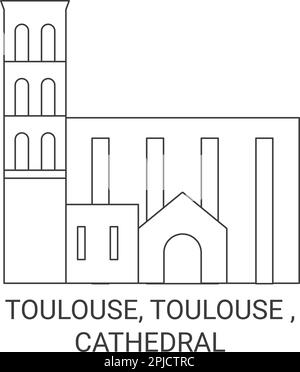 France, Toulouse, Toulouse , Cathédrale voyage illustration vectorielle Illustration de Vecteur