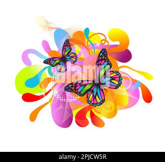 Abstraction avec papillons. Illustration vectorielle Illustration de Vecteur