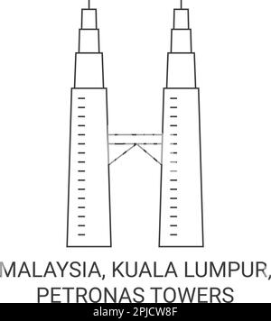 Malaisie, Kuala Lumpur, Petronas Towers voyage illustration vectorielle Illustration de Vecteur
