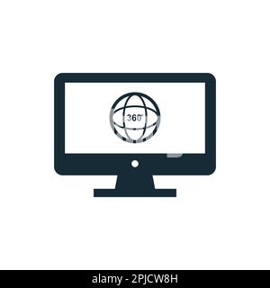 Éléments de modèle de conception d'icône de caméra à 360 degrés et d'écran Illustration de Vecteur