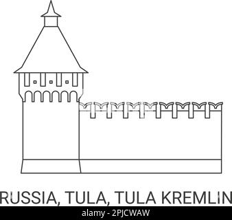 Russie, Tula, Tula Kremlin, illustration vectorielle de voyage Illustration de Vecteur