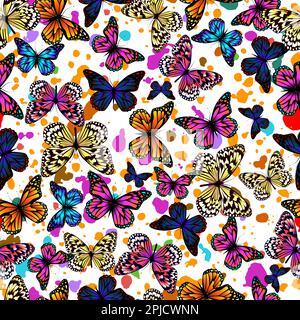 Arrière-plan sans coutures papillons. Illustration vectorielle Illustration de Vecteur
