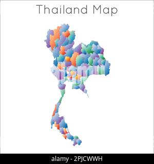 Carte poly basse de Thaïlande. Thaïlande géométrique polygonal, carte de style mosaïque. Illustration de Vecteur