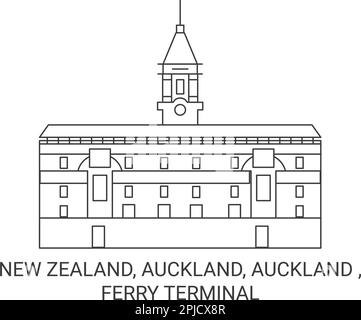 Nouvelle-Zélande, Auckland, Auckland , Ferry terminal voyage illustration vectorielle Illustration de Vecteur