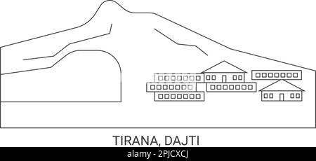 Albanie, Tirana, Dajti, illustration vectorielle de voyage Illustration de Vecteur