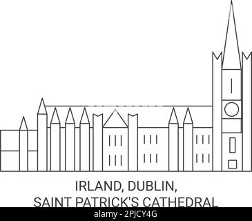 Irland, Dublin, la cathédrale Saint Patrick voyage illustration vectorielle Illustration de Vecteur