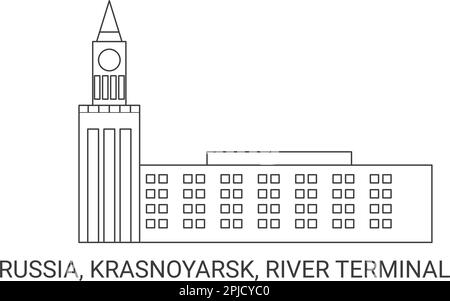 Russie, Krasnoyarsk, River terminal Voyage illustration vecteur Illustration de Vecteur