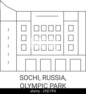 Russie, Sotchi, illustration vectorielle du voyage dans le parc olympique Illustration de Vecteur