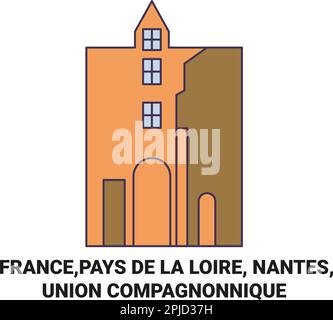 France, Nantes, Union Compagnonnique voyage illustration vectorielle Illustration de Vecteur