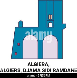 Algiera, Alger, Djama Sidi Ramdane illustration du vecteur de voyage Illustration de Vecteur