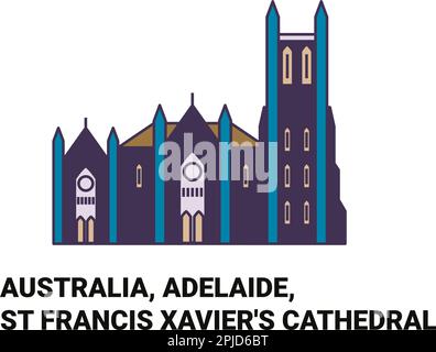 L'Australie, Adélaïde, la cathédrale Saint-François-Xavier voyage illustration vectorielle Illustration de Vecteur