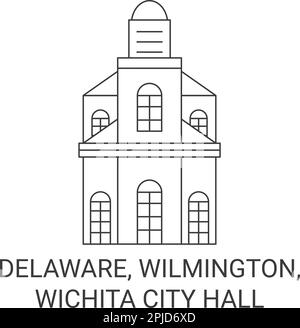 États-Unis, Delaware, Wilmington, Wichita City Hall illustration du vecteur de voyage Illustration de Vecteur