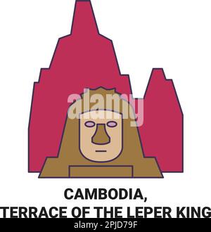 Cambodge, terrasse du Leper King voyage illustration vecteur Illustration de Vecteur