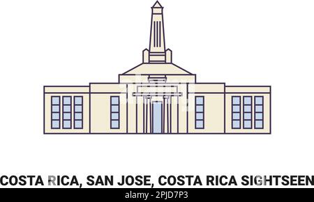 Costa Rica, San Jose, Costa Rica Sightseen Voyage repère illustration vecteur Illustration de Vecteur