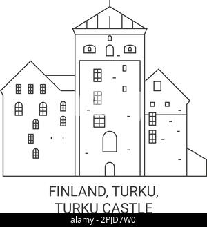 Finlande, Turku, Turku Castle voyage illustration vectorielle Illustration de Vecteur