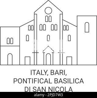 Italie, Bari, Basilique pontificale Di San Nicola Voyage illustration vecteur Illustration de Vecteur