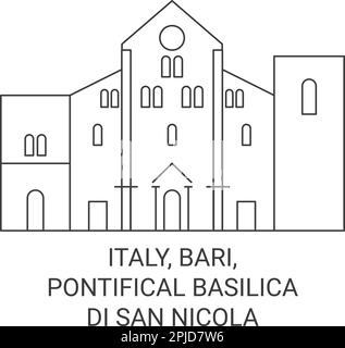 Italie, Bari, Basilique pontificale Di San Nicola Voyage illustration vecteur Illustration de Vecteur