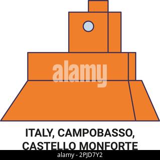 Italie, Campobasso, Castello Monforte Voyage illustration du vecteur de repère Illustration de Vecteur