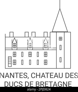 France, Nantes, Château des Ducs de Bretagne voyage illustration vectorielle Illustration de Vecteur