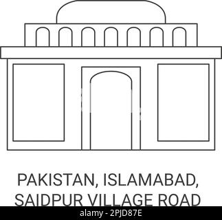 Pakistan, Islamabad, Saidpur Village Road voyage illustration du vecteur de repère Illustration de Vecteur