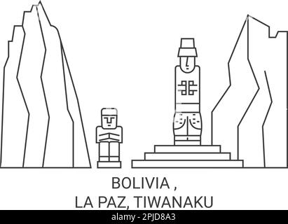 Bolivie , la Paz, Tiwanaku Voyage repère illustration vecteur Illustration de Vecteur