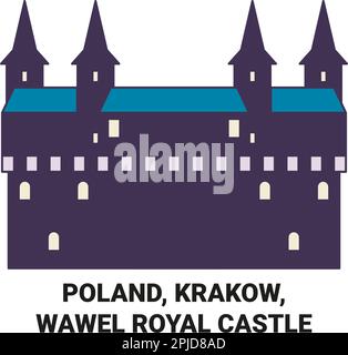 Pologne, Cracovie, château royal de Wawel Voyage illustration vectorielle Illustration de Vecteur