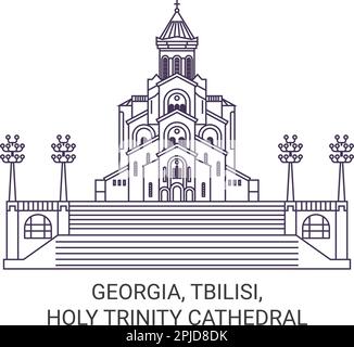 Géorgie, Tbilissi, Cathédrale de la Sainte Trinité Voyage illustration vectorielle Illustration de Vecteur