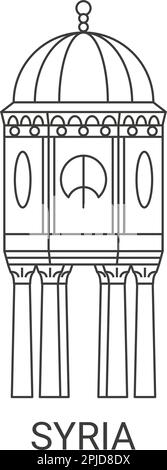Illustration vectorielle historique du voyage en Syrie Illustration de Vecteur