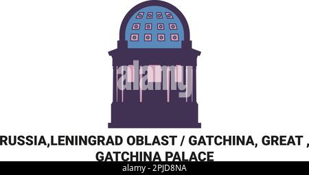 Russie,Oblast de Leningrad Gatchina, Grand , le palais de Gatchina voyage illustration vectorielle Illustration de Vecteur