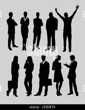 Les gens qui travaillent, hommes d'affaires et femmes d'affaires silhouettes. Bonne utilisation pour les symboles, les icônes Web, le logo ou tout autre design que vous voulez. Illustration de Vecteur
