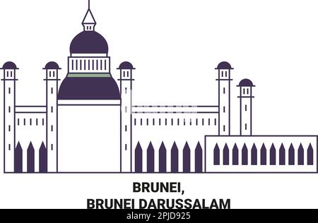 Brunei, Brunei Darussalam voyage illustration vectorielle Illustration de Vecteur