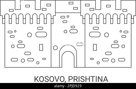 Kosovo, Prishtina, illustration vectorielle de voyage Illustration de Vecteur