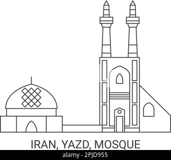 Iran, Yazd, mosquée Jmeh voyage illustration vecteur Illustration de Vecteur