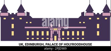 Royaume-Uni, Édimbourg, Palais de Holyroodhouse, illustration vectorielle de voyage Illustration de Vecteur