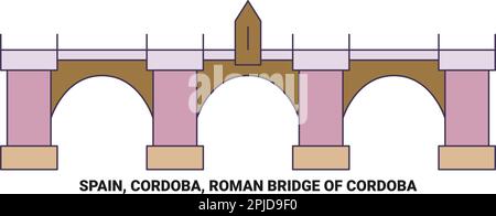 Espagne, Cordoba, Pont romain de C, Rdoba voyage repère illustration vecteur Illustration de Vecteur