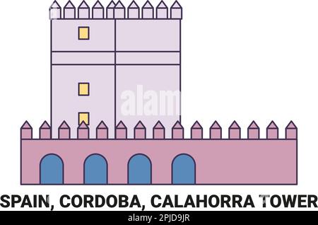 Espagne, Cordoba, Tour Calahorra Voyage repère illustration vecteur Illustration de Vecteur