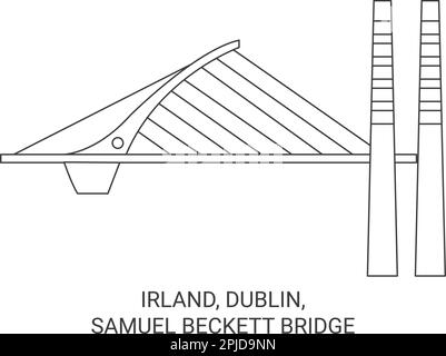 Irland, Dublin, Samuel Beckett Bridge voyage illustration vectorielle Illustration de Vecteur