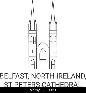 Irlande, Belfast, St Peters Cathédrale voyage illustration vectorielle Illustration de Vecteur