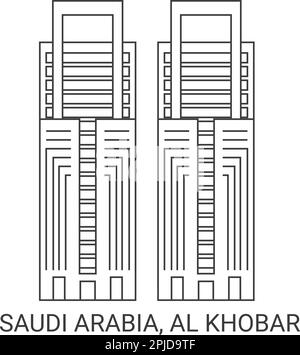 Arabie Saoudite, Khobar, illustration vectorielle de voyage Illustration de Vecteur