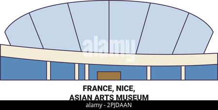 France, Nice, Asian Arts Museum voyage illustration vectorielle Illustration de Vecteur