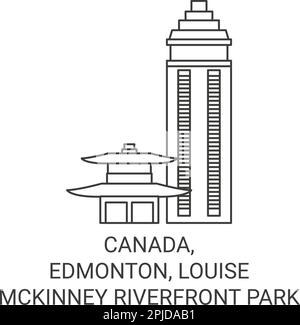 Canada, Edmonton, Louise McKinney Riverfront Park illustration vectorielle du voyage Illustration de Vecteur