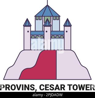 France, Provins, C, SAR Tower Travel illustration vectorielle Illustration de Vecteur