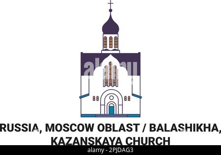 Russie, oblast de Moscou Balashikha, Église de Kazanskaya voyage illustration vectorielle Illustration de Vecteur