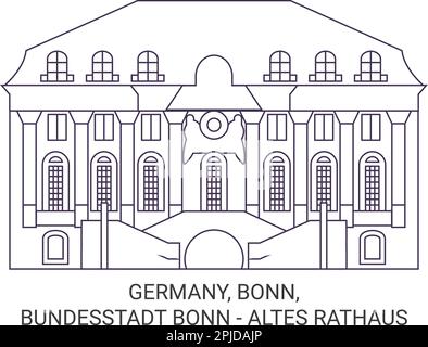 Allemagne, Bonn, Bundesstadt Bonn Altes Rathaus voyage illustration du vecteur de repère Illustration de Vecteur