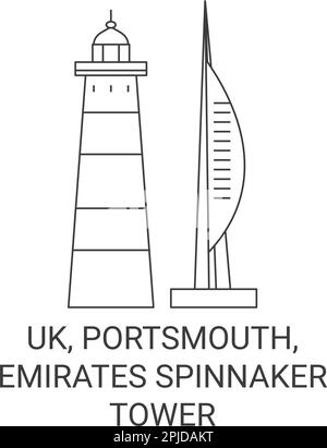 Angleterre, Portsmouth, Emirates Spinnaker Tower Voyage scénario illustration Illustration de Vecteur