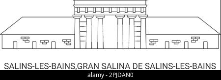 France, Salinslesbains, Gran Salina de Salinslesbains Voyage illustration vectorielle Illustration de Vecteur