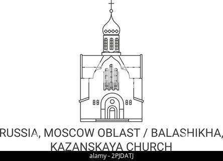 Russie, oblast de Moscou Balashikha, Église de Kazanskaya voyage illustration vectorielle Illustration de Vecteur